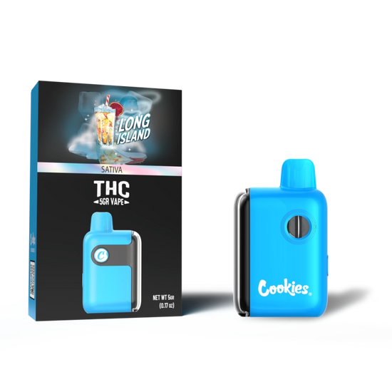 Cookies THC-A Long Island disposable 5G Sativa with fruity citrus blend and strong social daytime effects