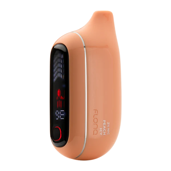 Flonq Max Pro Peach Icy disposable vape with ripe peach and cooling menthol finish