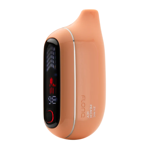 Flonq Max Pro Peach Icy disposable vape with ripe peach and cooling menthol finish