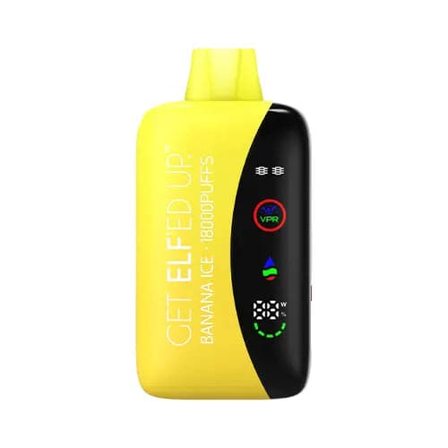 Get Elf’ed Up VPR 18000 Banana Ice disposable vape with creamy banana and icy menthol finish