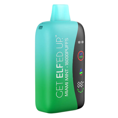 Get Elf’ed Up VPR 18000 Miami Mint disposable vape with crisp mint and refreshing tropical chill