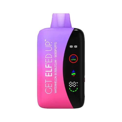 Get Elf’ed Up VPR 18000 Watermelon Bubble Gum disposable vape with sweet bubblegum and fruity watermelon flavor