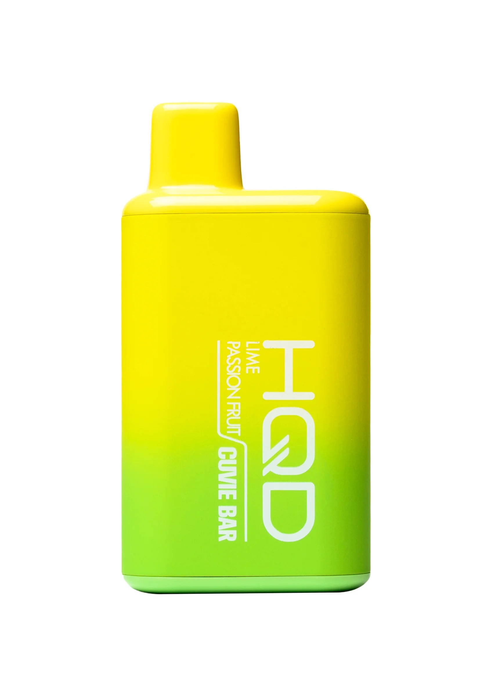 HQD Cuvie Bar 7000 Lime Passion Fruit Disposable Vape featuring a citrusy passion fruit explosion