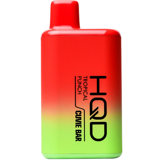 HQD Cuvie Bar 7000 Tropical Punch Disposable Vape featuring a tropical fruit cocktail flavor