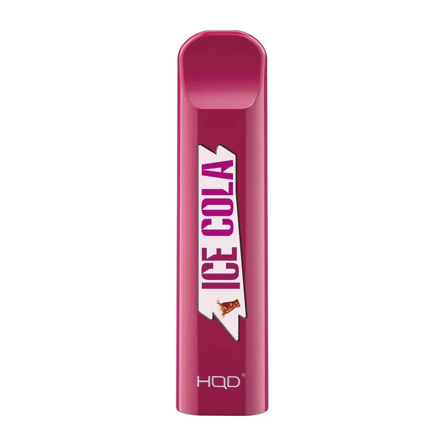 HQD Cuvie Cola Ice Disposable Vape Device with a fizzy cola flavor and icy menthol finish