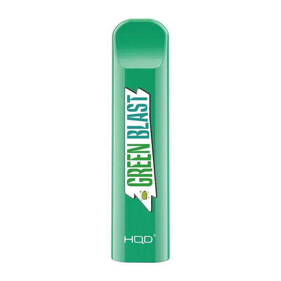 HQD Cuvie Green Blast Disposable Vape Device with a refreshing burst of green apple and citrus