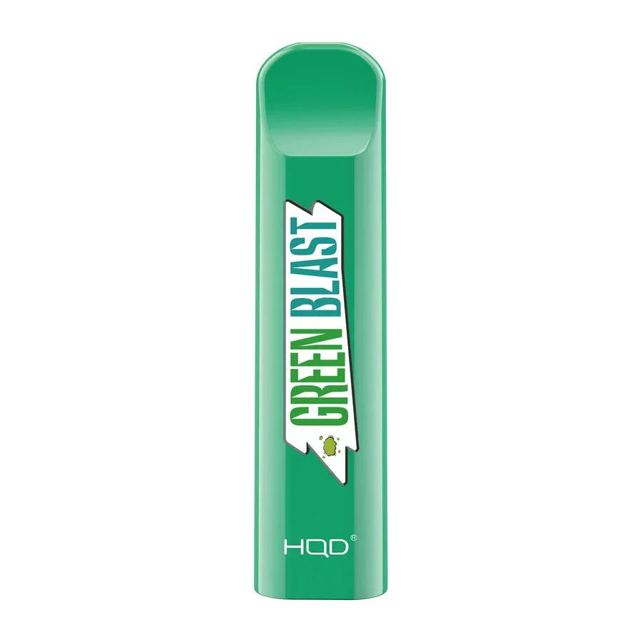 HQD Cuvie Green Blast Disposable Vape Device with a refreshing burst of green apple and citrus