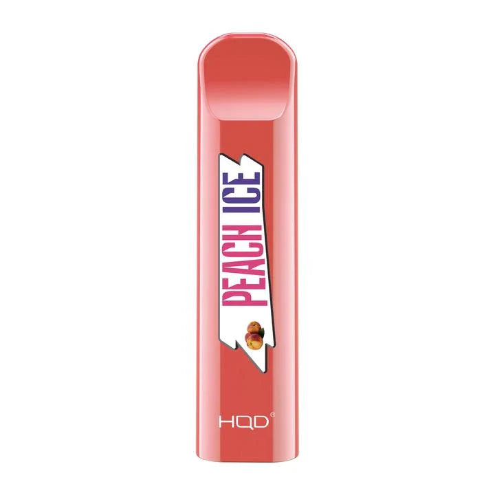 HQD Cuvie Peach Ice Disposable Vape Device with a juicy peach flavor and cool menthol touch