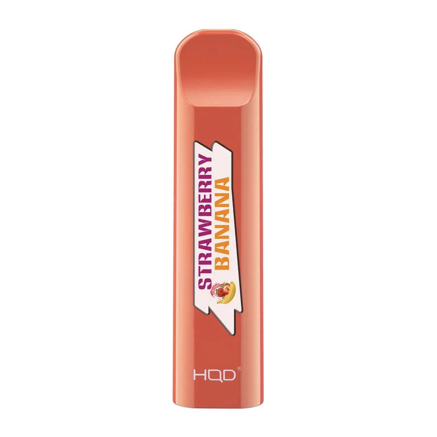 HQD Cuvie Strawberry Banana Disposable Vape Device featuring a creamy blend of strawberries and bananas