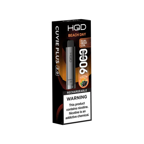 HQD Cuvie Plus 2.0 Beach Day Disposable Vape with a smooth tropical blend for a relaxing experience