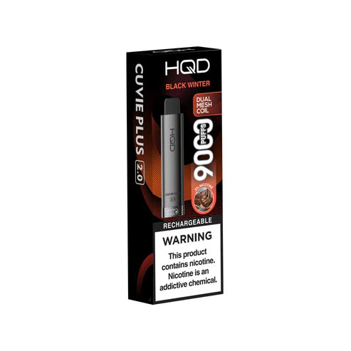 HQD Cuvie Plus 2.0 Black Winter Disposable Vape with an intense icy blast and rich berry taste