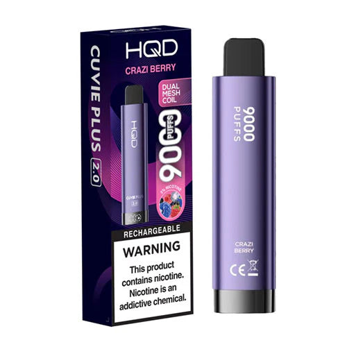 HQD Cuvie Plus 2.0 Crazi Berry Disposable Vape with a wild and intense mixed berry explosion