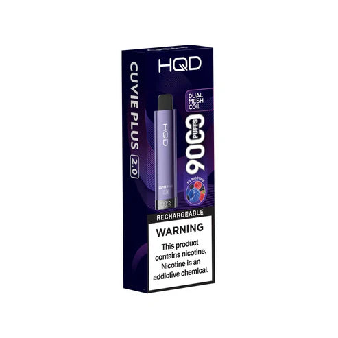 HQD Cuvie Plus 2.0 Grape Disposable Vape with a sweet and juicy grape flavor