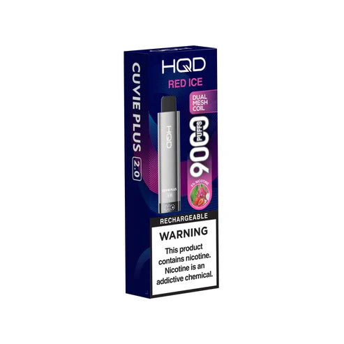 HQD Cuvie Plus 2.0 Red Ice Disposable Vape combining juicy red fruits with a cool icy finish