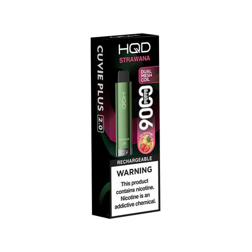 HQD Cuvie Plus 2.0 Strawberry Banana Disposable Vape blending ripe strawberries and creamy bananas