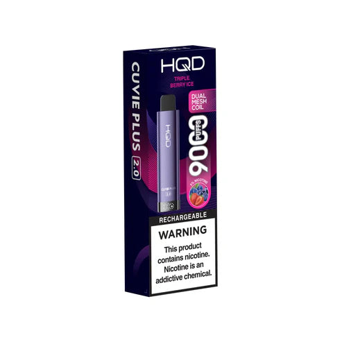 HQD Cuvie Plus 2.0 Triple Berry Ice Disposable Vape blending three luscious berries with an icy twist
