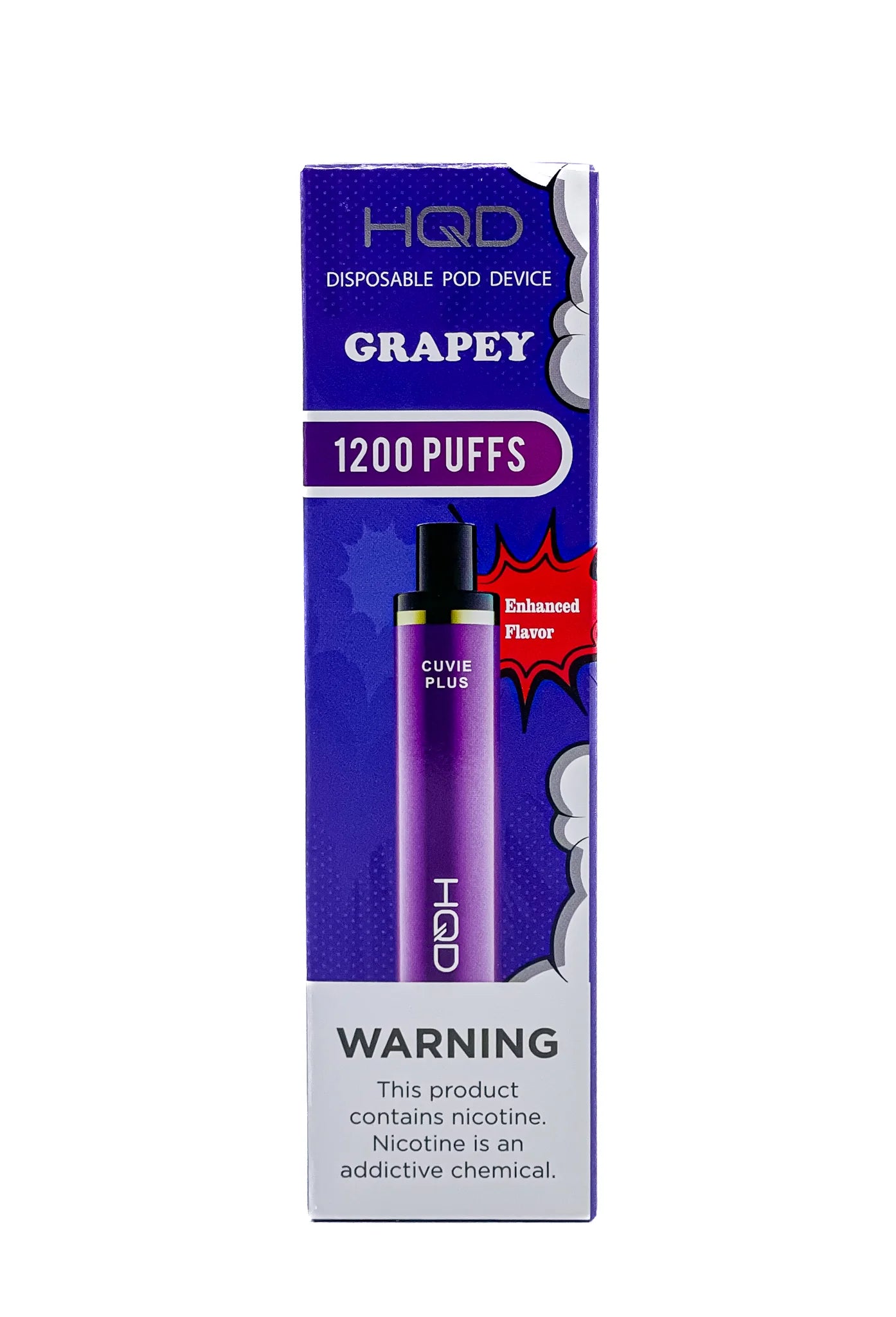 HQD Cuvie Plus Grapey Vape delivering bold, juicy grape flavor with a naturally sweet finish