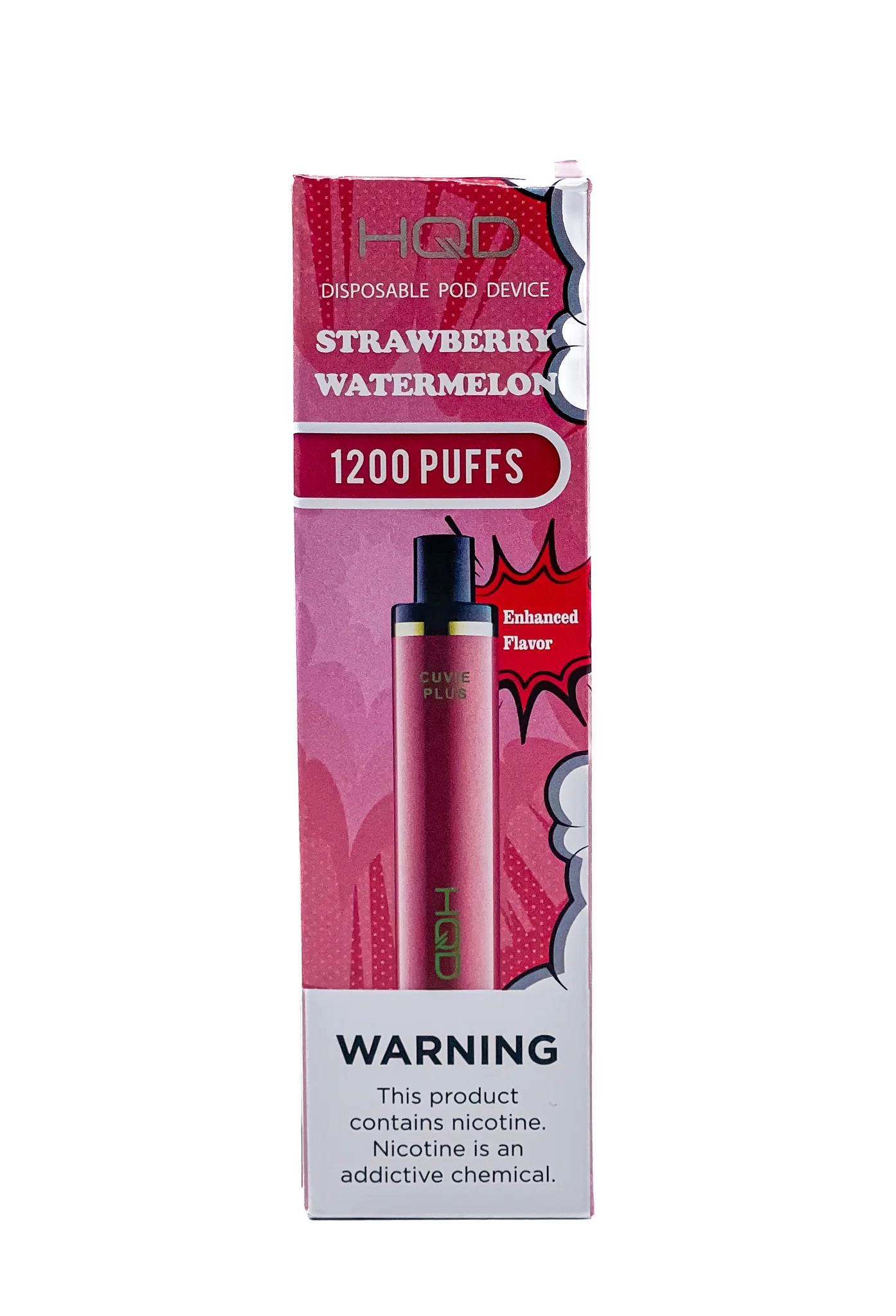 HQD Cuvie Plus Strawberry Watermelon Vape combining two refreshing fruits for a juicy and sweet flavor