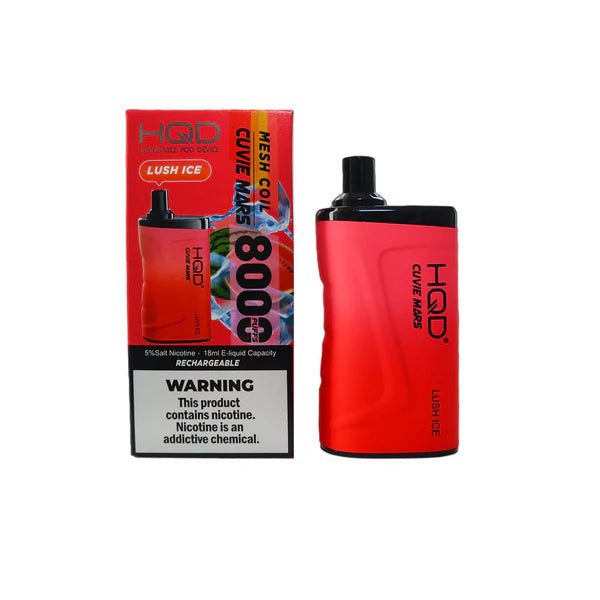 HQD Mars 8000 Lush Ice Disposable Vape with a juicy watermelon and icy menthol blend