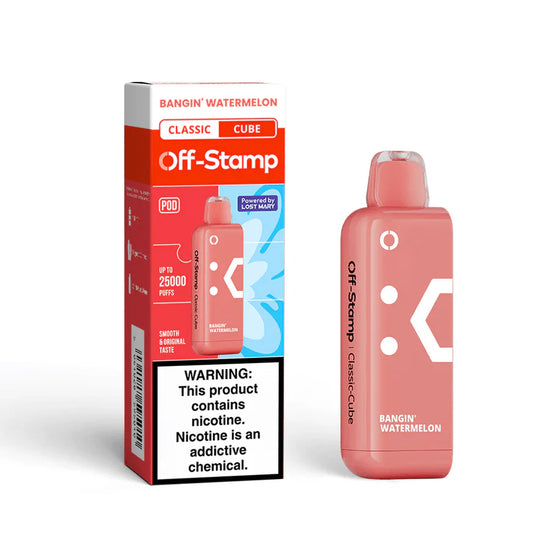 Off-Stamp X-Cube Replacement Pod 25K Bangin' Watermelon with sweet watermelon candy flavor and refreshing exhale