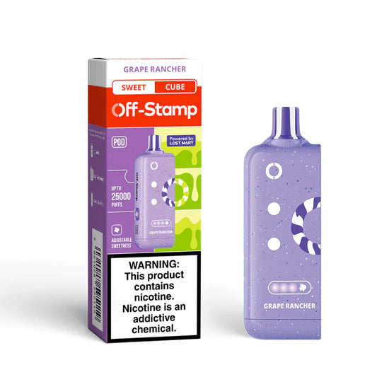 Off-Stamp X-Cube Replacement Pod 25K Grape Rancher with adjustable sweetness and juicy grape candy profile