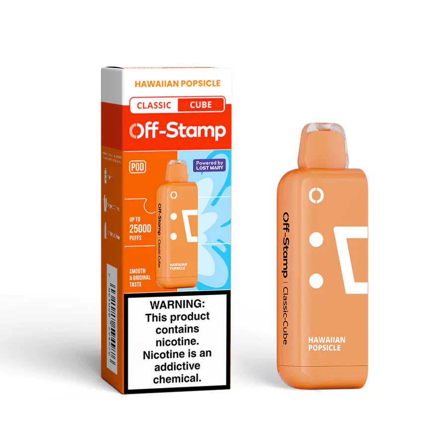 Off-Stamp X-Cube Replacement Pod 25K Hawaiian Popsicle with tropical fruit popsicle flavor and smooth chill