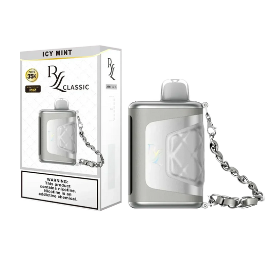 RAZ RYL Classic 35K Icy Mint disposable vape with cool peppermint and smooth frosty exhale