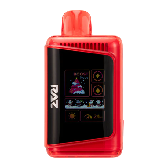 Raz LTX 25K Peppermint Candy Cane vape offering a festive and sweet peppermint flavor