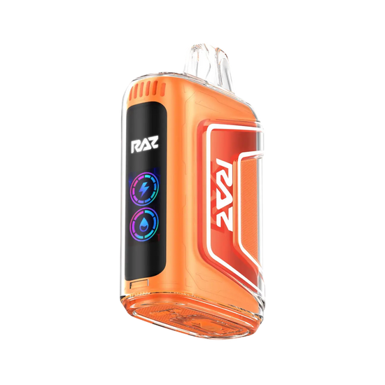 Raz TN9000 Disposable Vape in Orange Raspberry flavor, offering a citrusy orange burst balanced with sweet raspberry