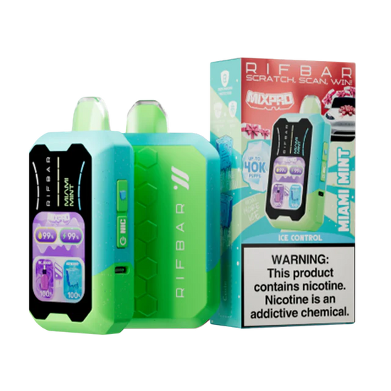 Rifbar MixPro 40K Miami Mint disposable vape with cool refreshing mint and beachy vibes