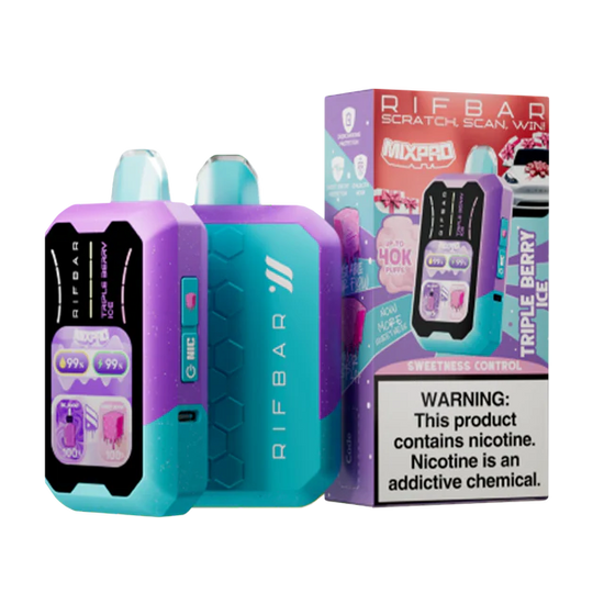Rifbar MixPro 40K Triple Berry Ice disposable vape with mixed berry fusion and arctic coolness