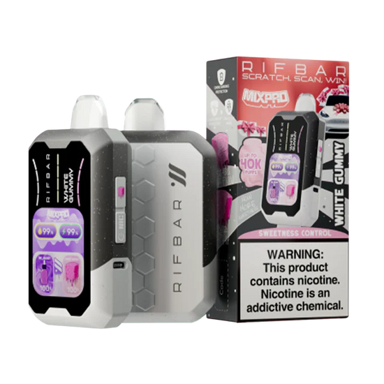 Rifbar MixPro 40K White Gummy disposable vape with sweet chewy candy taste and tropical undertones