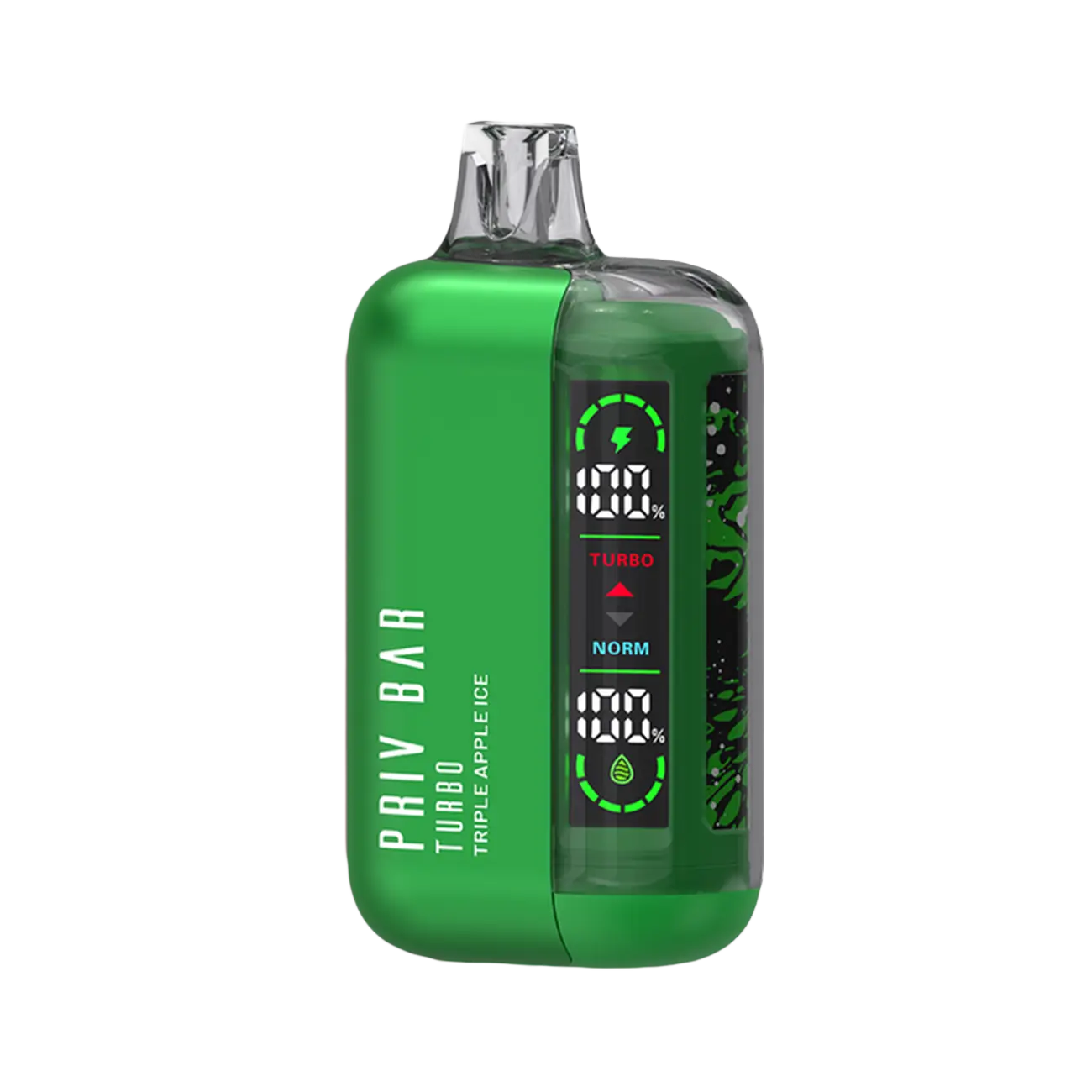 Smok Priv Bar Turbo Triple Apple Ice disposable vape with red green and golden apples blended with icy freshness