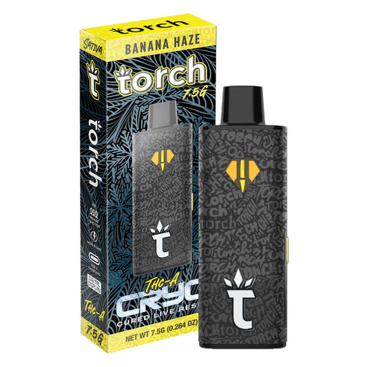 Torch Cryo THC-A Banana Haze cured live resin 7.5g Sativa strain with tropical banana and hazy uplifting effects
