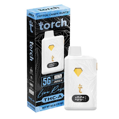 Torch Live Rosin THC A Blend 5g Cotton Candy Runtz – Light and sweet cotton candy flavor with fruity undertones