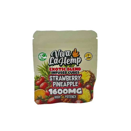 Viva La Hemp Strawberry Pineapple infused cubes 1600mg with sweet strawberry and tropical pineapple blend