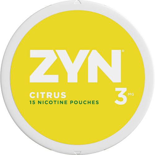 Zyn Nicotine Pouches in Citrus flavor offering a zesty and refreshing blend of lemon and orange for a bright and tangy nicotine experience