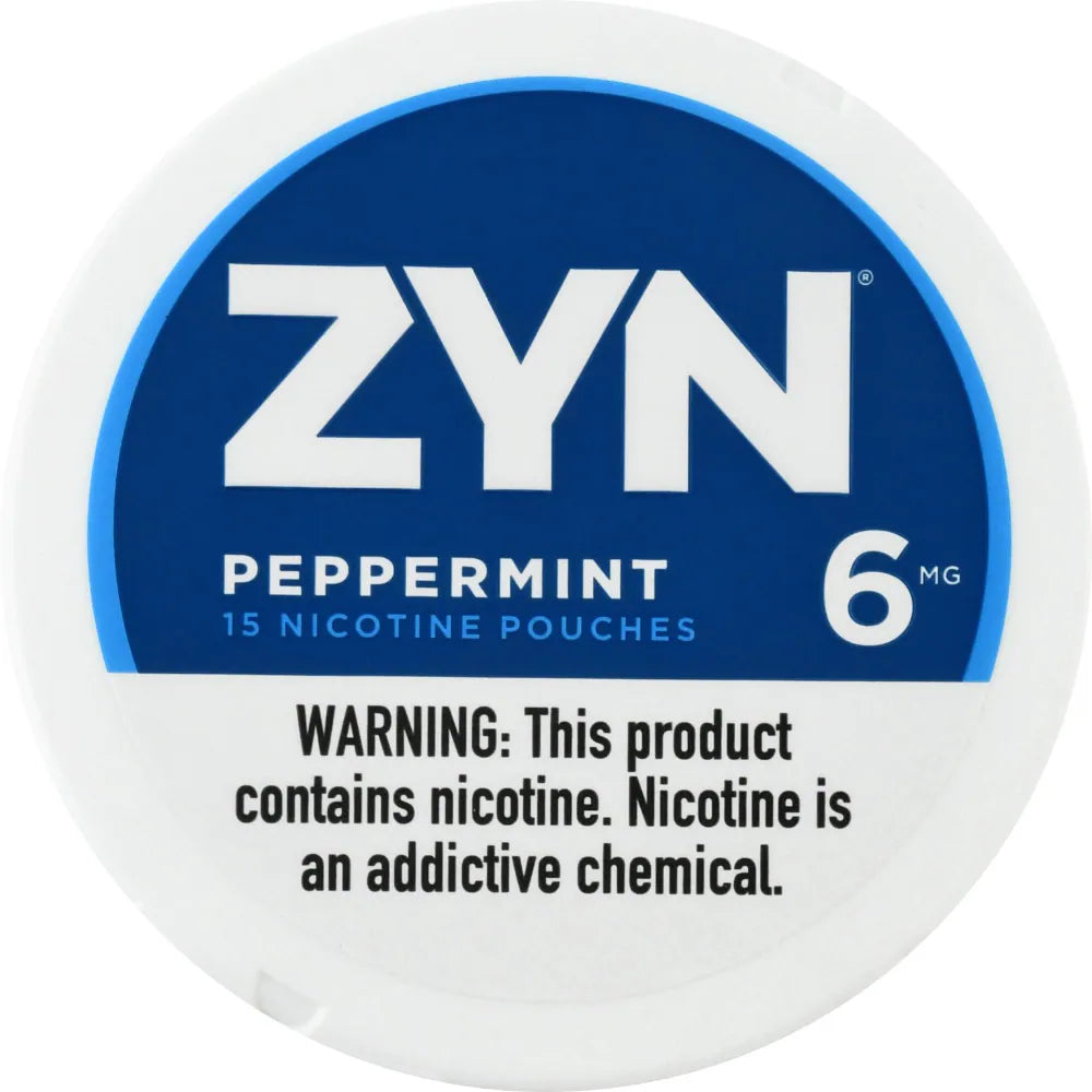 Zyn Nicotine Pouches in Peppermint flavor offering a bold and refreshing peppermint taste with a cooling finish